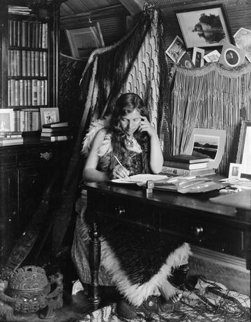 Makereti at her desk Makereti at her desk